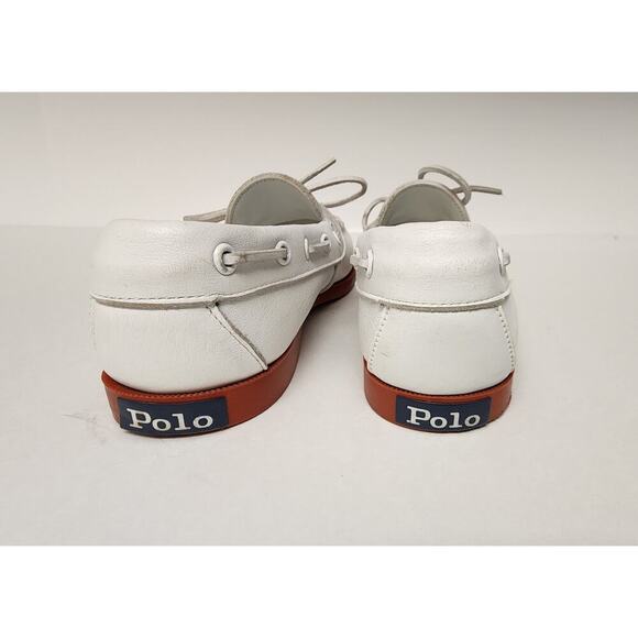 Ralph Lauren Vintage 1970s Youth Merton leather Camper Boat shoes Size 1M White - Picture 6 of 13
